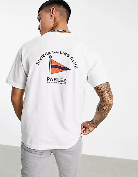 Parlez – Holman – T-Shirt in Weiß mit Rückenprint günstig online kaufen
