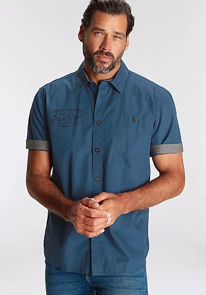 Mans World Kurzarmhemd, mit kleinem Brustprint günstig online kaufen