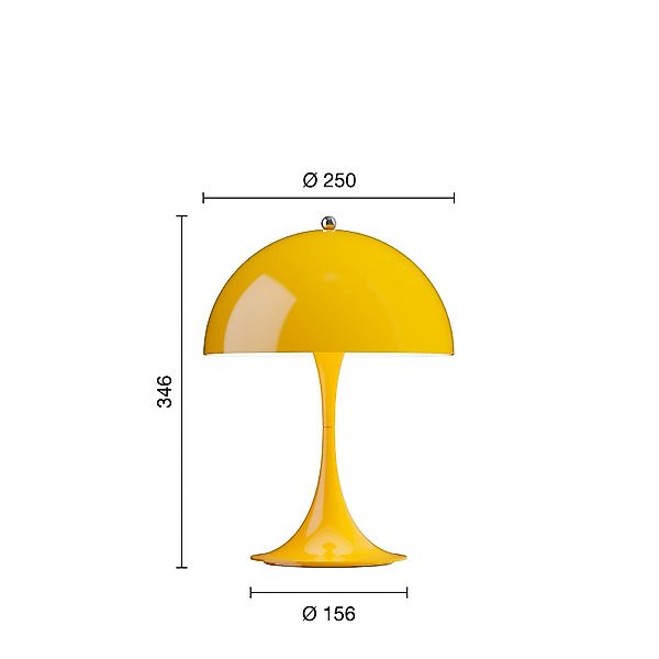 Louis Poulsen LED-Akkulampe Panthella 250, gelb, IP44 günstig online kaufen