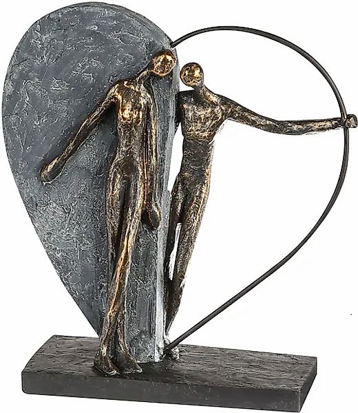 Casablanca by Gilde Dekofigur »Skulptur Herzklopfen, bronzefarben/grau« Dek günstig online kaufen