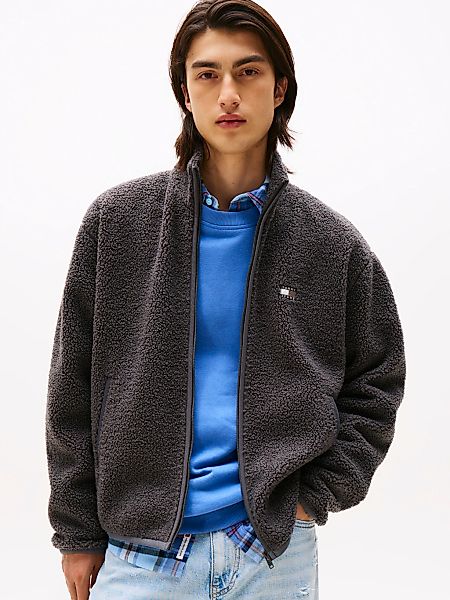 Tommy Jeans Sweatjacke "TJM BADGE TEDDY", Relaxed fit, Teddy-Fleece, Stehkr günstig online kaufen