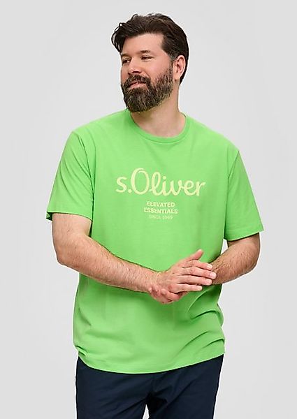 s.Oliver Kurzarmshirt T-Shirt mit Label-Print Logo günstig online kaufen