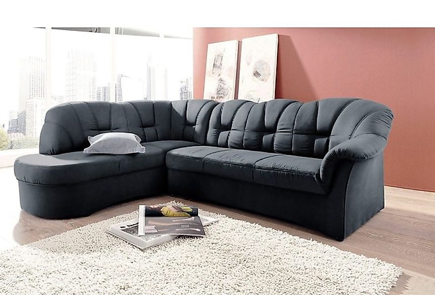 DOMO collection Ecksofa »Papenburg, zeitlose Rückensteppung, elegante Armle günstig online kaufen