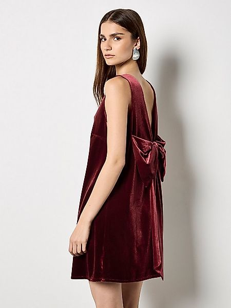 Apricot Partykleid Samtkleid mit großer Rückenschleife günstig online kaufen