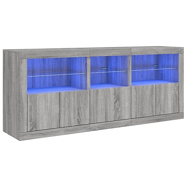 vidaXL Sideboard Sideboard mit LED-Leuchten Grau günstig online kaufen