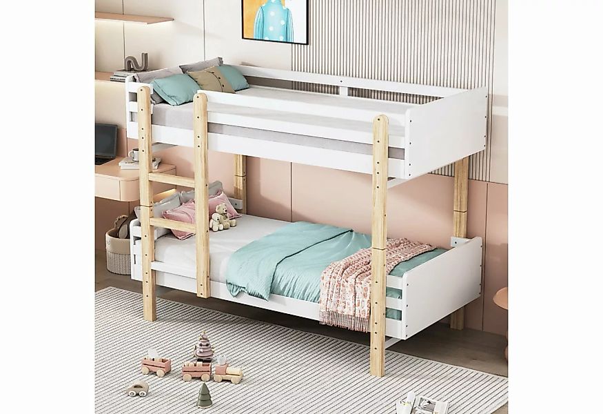 Ulife Etagenbett Kinderbett Holzbett, umwandelbar in zwei Plattformbetten, günstig online kaufen