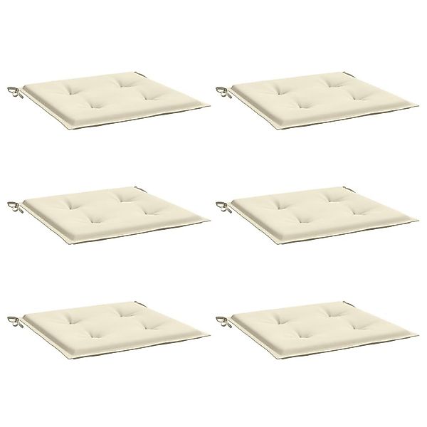 vidaXL Sitzauflage Gartenstuhl-Kissen 6 Stk. Creme günstig online kaufen