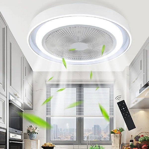 ZMH Deckenventilator Leise Modern Deckenlampe Blau 5 Flügeln günstig online kaufen