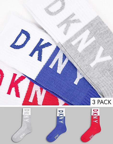 DKNY ‑ Lenox ‑ 3er-Pack Sportsocken in Weiß günstig online kaufen