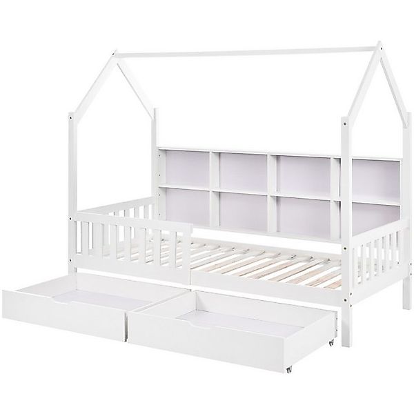 IDEASY Kinderbett Hausbett 90x200cm mit Schubladen, multifunktionales Jugen günstig online kaufen