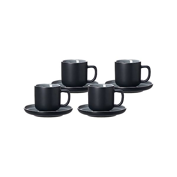 Ritzenhoff & Breker Jasper Espressotasse mit Untertasse 100 ml 4er Set Schw günstig online kaufen