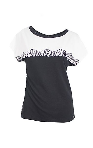 Passioni T-Shirt Schwarz-Weiß Colour-Block T-Shirt mit Zebra-Print-Details günstig online kaufen