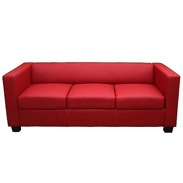 MCW 3er Sofa Lille Leder Rot günstig online kaufen