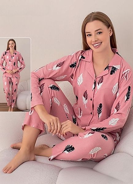 fashionshowcase Schlafanzug Damen Pyjama-Set aus 100% günstig online kaufen