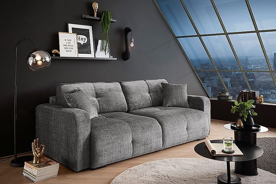 riess-ambiente Schlafsofa DIAMOND 235cm silbergrau - günstig online kaufen