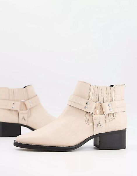 ASRA – Mariana – Stiefel mit Riemendetail aus Rindsleder in Kroko-Prägung-W günstig online kaufen