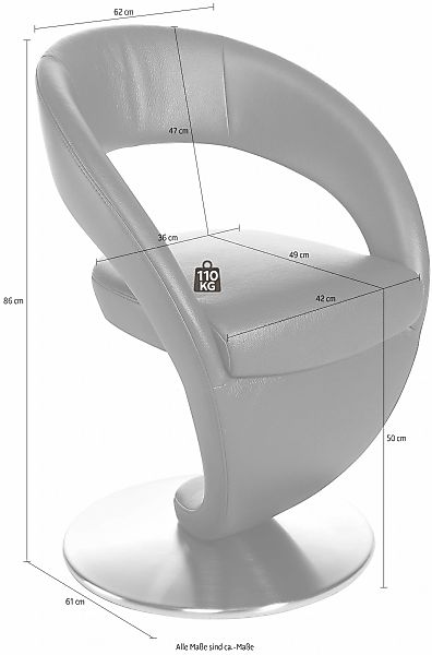 K+W Komfort & Wohnen Drehstuhl "Wave", Microfaser 785, Design-Drehstuhl, Dr günstig online kaufen