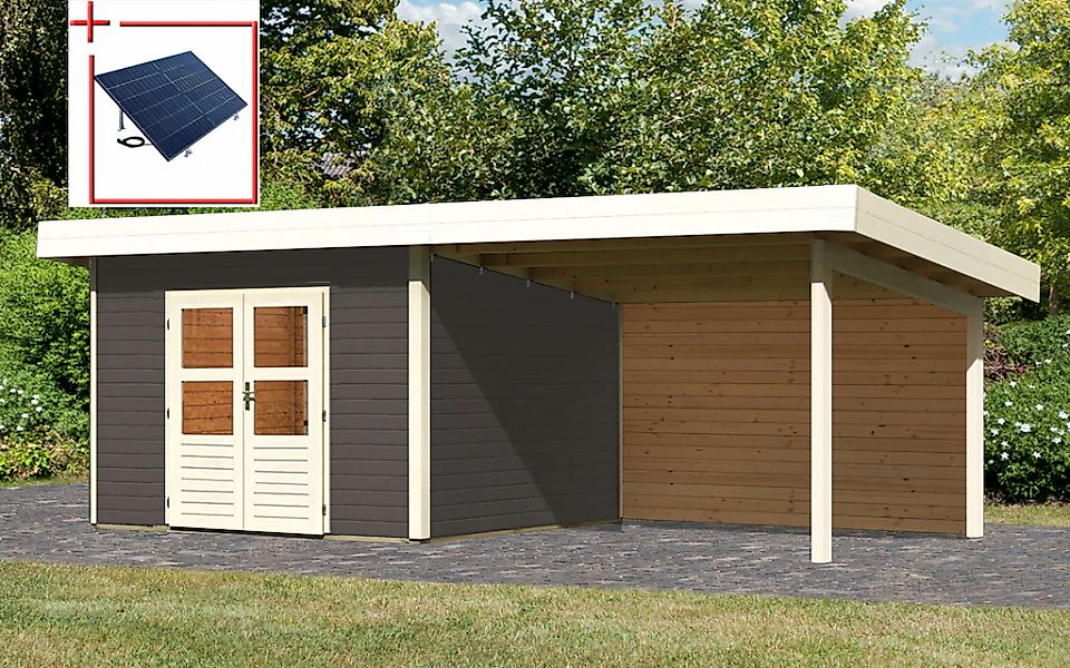 KONIFERA Gartenhaus "Perlsee 3", mit Anbaudach günstig online kaufen