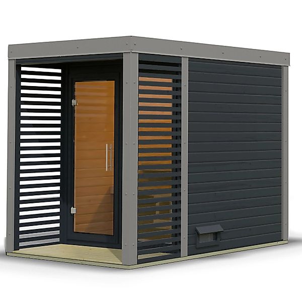Karibu Saunahaus Seros 1 Zoll Anthrazit/Graualuminium günstig online kaufen