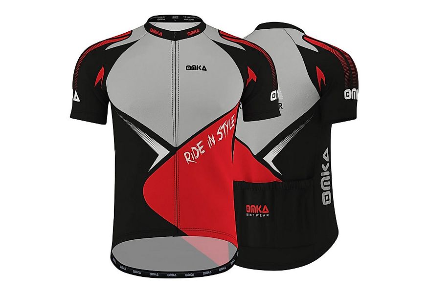 OMKA Radtrikot GW-3011 Grau/Rot Herren Racing Performance Radtrikot mit Sub günstig online kaufen