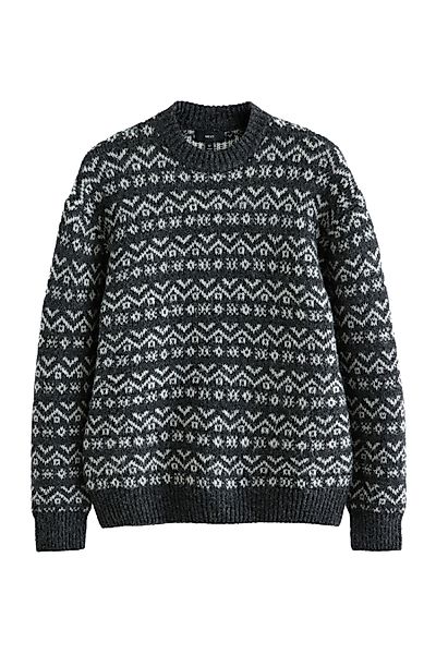 Next Rundhalspullover Angerauter Relaxed Fit Rundhalspullover günstig online kaufen