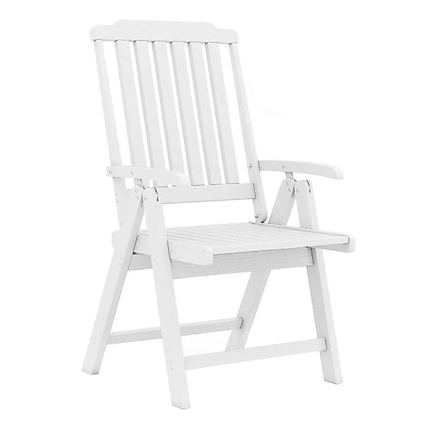 Costway Gartenstuhl Klappbar Kunststoff Holzoptik Weiß günstig online kaufen