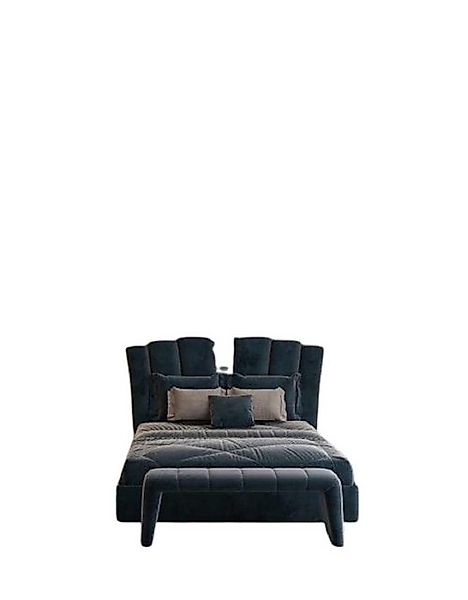 Xlmoebel Bett Neues modernes blau gepolstertes Luxus-Doppelhotelbett (1-tlg günstig online kaufen