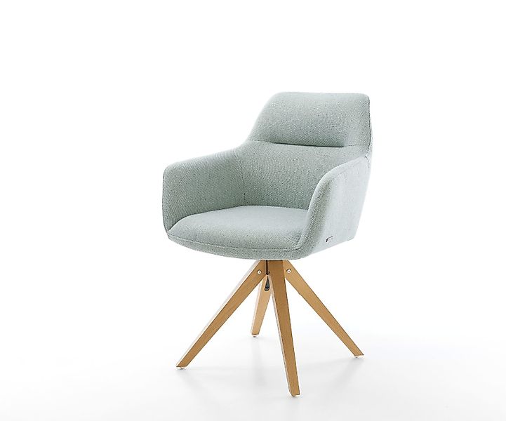 DELIFE Polsterstuhl Pejo-Flex, Holzgestell kantig Stripes Mint 180° drehbar günstig online kaufen