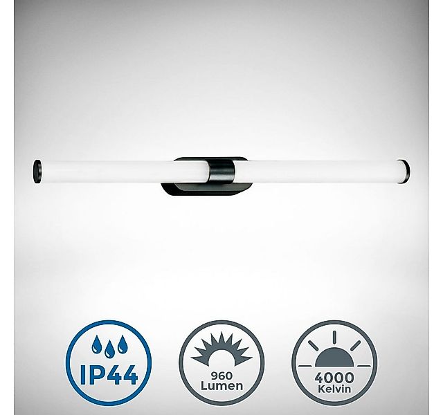 B.K.Licht Deckenleuchte Badleuchte LED Spiegelleuchte IP44 schwarz - BKL157 günstig online kaufen