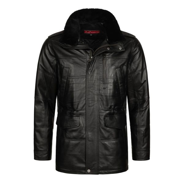 S&A Ledermoden Lederjacke John Abnehmbarer Lammfellkragen günstig online kaufen