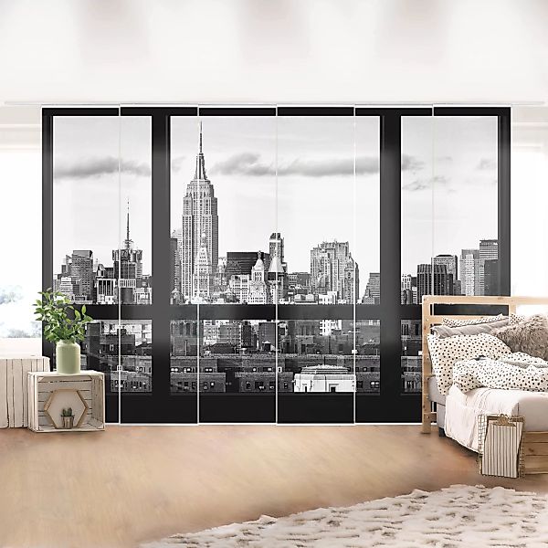 Schiebegardinen Set Architektur & Skyline Fensterblick New York Skyline sch günstig online kaufen