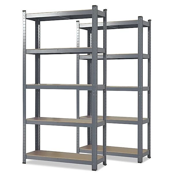 KARAT Schwerlastregal Lakota 2er Set Traglast bis 875 kg Grau 200 x 120 x 6 günstig online kaufen