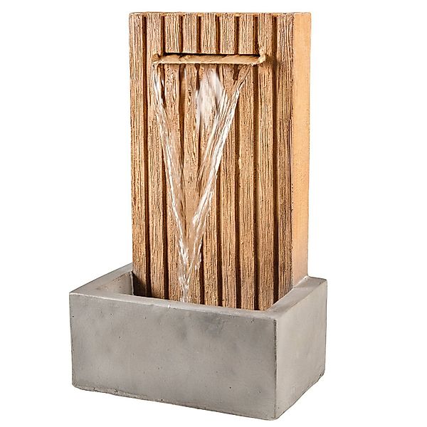 MARELIDA Gartenbrunnen Brunnen mit Holzwandoptik Standbrunnen günstig online kaufen