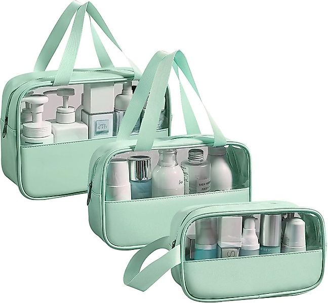 Coonoor Kosmetiktasche 3 Stück Wasserdicht PVC Kulturbeutel für Damen,Leich günstig online kaufen