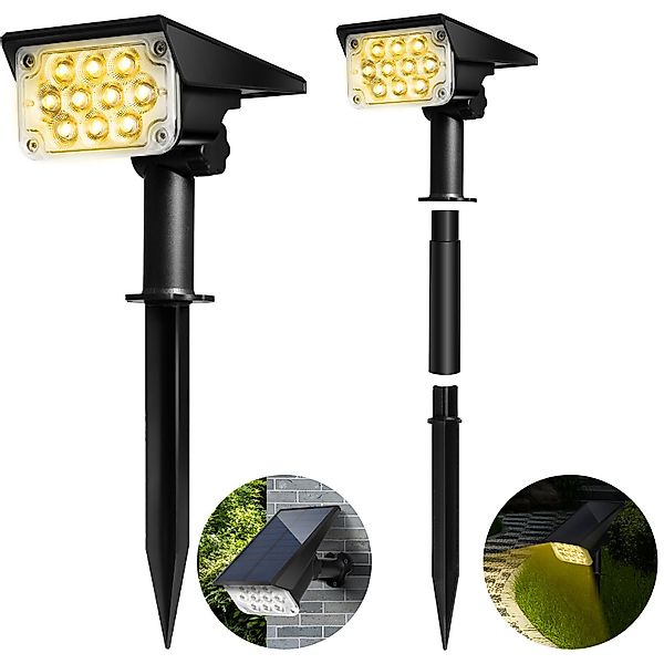 OZAVO LED Solarleuchte Gartenstrahler LED Außen-Wandstrahler günstig online kaufen