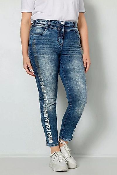 MIAMODA Röhrenjeans Jeans Slim Fit Statement-Print 5-Pocket günstig online kaufen