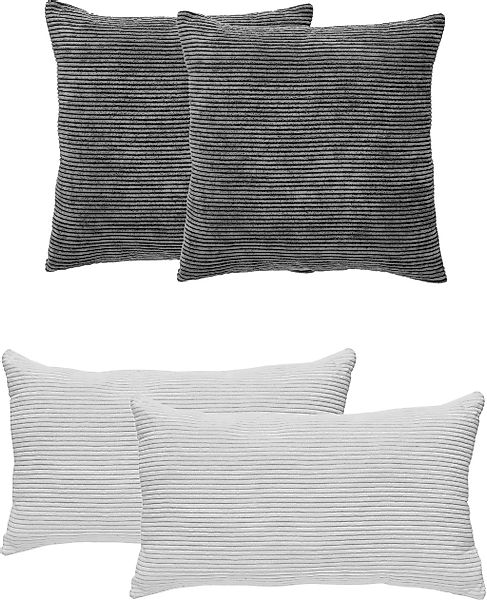 Andiamo Dekokissen "Cord Kissen Emy, 4er Set, Kissenhülle mit Füllung" Sofa günstig online kaufen