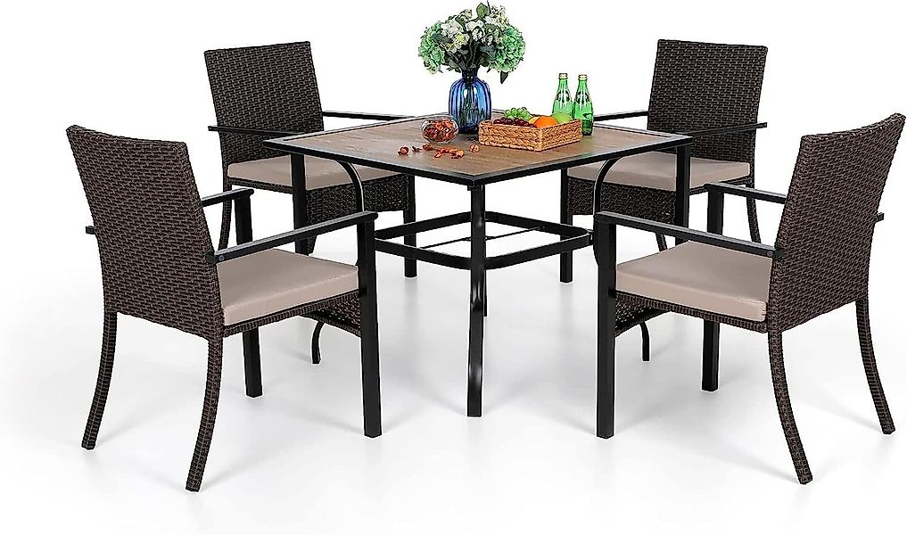 PHI VILLA Garten-Essgruppe, (94cm Quadratischer Gartentisch günstig online kaufen