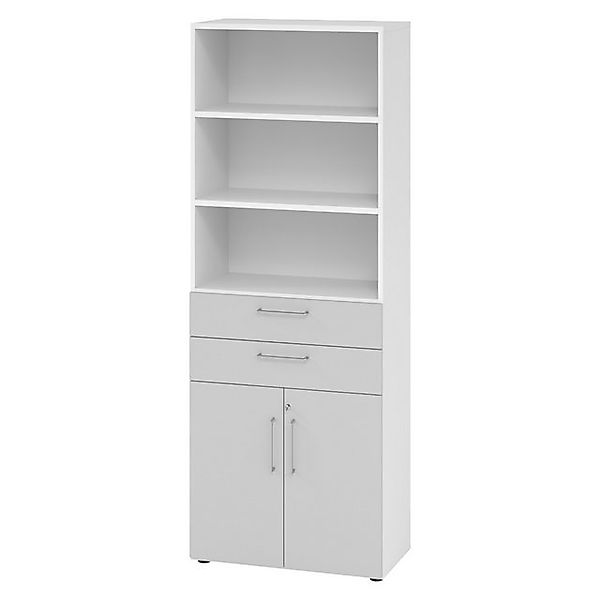 bümö Aktenschrank smart Kombischrank - mit Schubladen Dekor: Weiß/Grau günstig online kaufen
