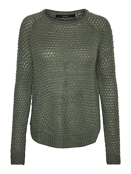 VERO MODA Rundhals Bluse Damen Grün günstig online kaufen