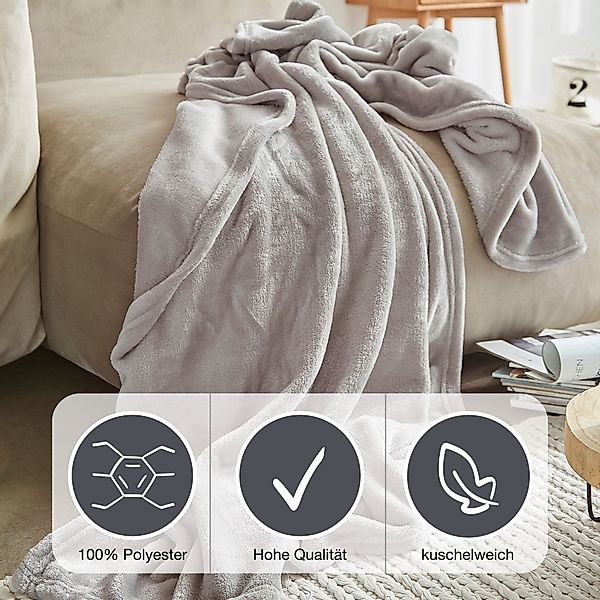 Wohndecke Uni Fleecedecke Olbia, IBENA, einfarbig günstig online kaufen