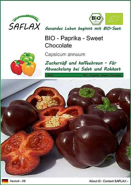SAFLAX Gemüsesamen SAFLAX - Samen - BIO - Paprika - Sweet Chocolate günstig online kaufen