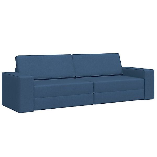 vidaXL Sofa Boden Schlafsofa 2-in-1 Blau 245x150x60.5 cm Stoff, 1 Teile günstig online kaufen