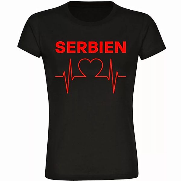 multifanshop T-Shirt Damen Serbien - Herzschlag - Frauen günstig online kaufen