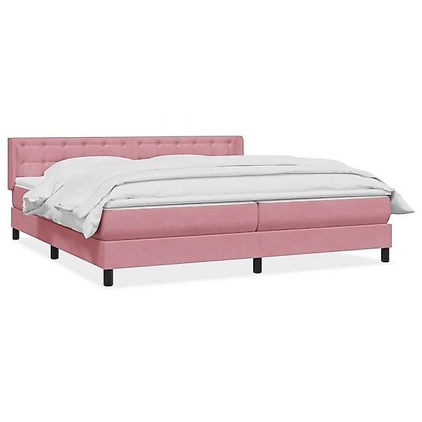 vidaXL Boxspringbett, Boxspringbett mit Matratze Rosa 180x220 cm Samt günstig online kaufen