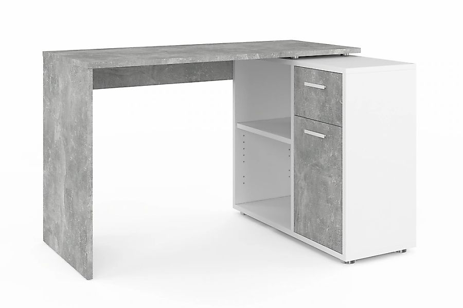 FMD Eckschreibtisch "AUGSBURG" Schreibtisch/ Sideboard m. Stauraum, beids. günstig online kaufen