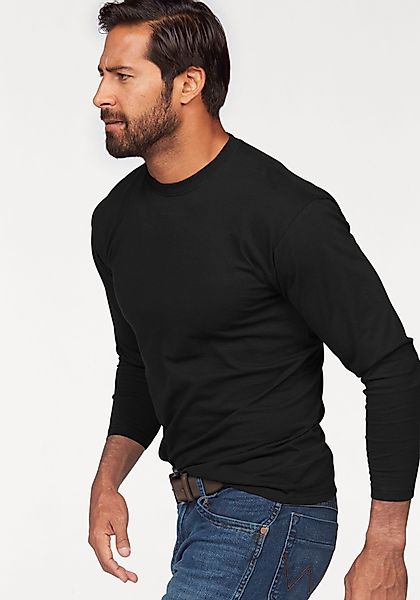 Fruit of the Loom Langarmshirt, (Packung, 2 tlg.), aus reiner Baumwolle günstig online kaufen