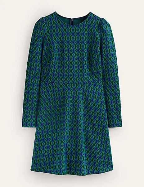 Kurzes A-Linien-Kleid aus Jacquard Damen Boden, Atlantikblau, Azurblau Jacq günstig online kaufen