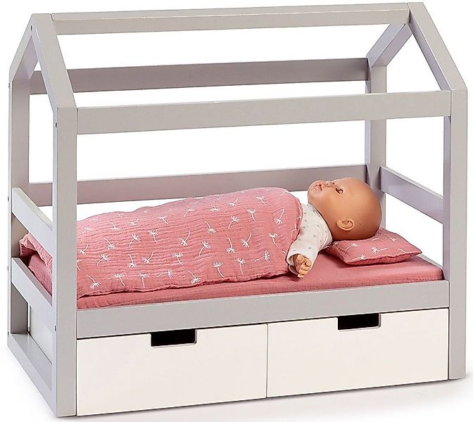 MUSTERKIND® Puppenbett Puppen-Hausbett Viola, grau/weiß, aus günstig online kaufen
