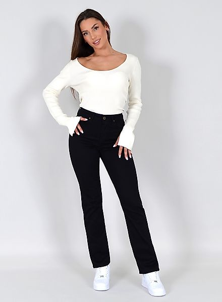 ESRA Straight-Jeans Stretch-Jeans Damen High Waist günstig online kaufen